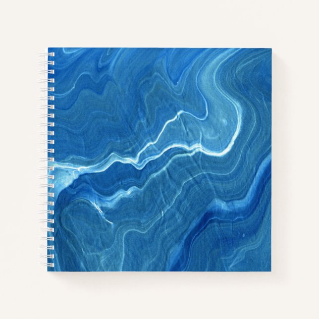Cuaderno Abstracción de mármol de Agate Azul (Anverso)