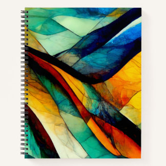 Cuaderno Abstracción de mosaico de vidrio coloreado
