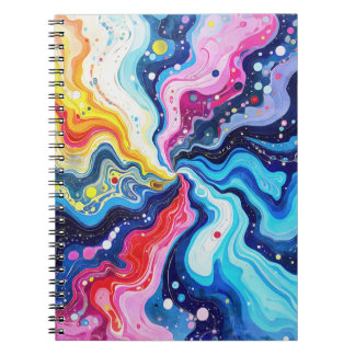 Cuaderno Abstracción de remolino colorido vibrante