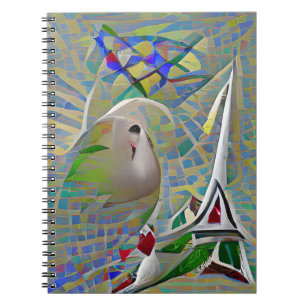 Cuaderno Abstracción - dos pájaros volando sobre una mayorí