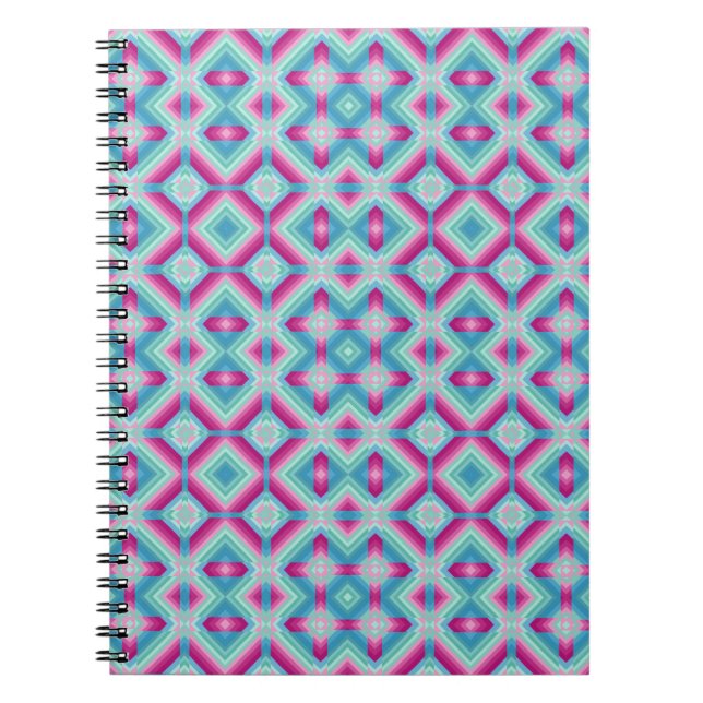 Cuaderno Abstracción formas geométricas azul turquesa e (Frente)