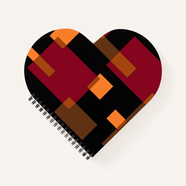 Cuaderno Abstracción geométrica Naranja rojo marrón negro (Anverso)