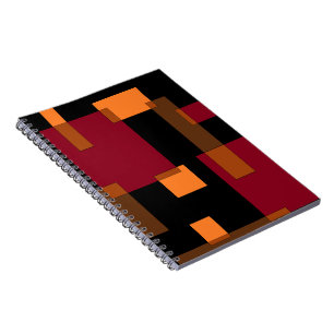 Cuaderno Abstracción geométrica Naranja rojo marrón negro