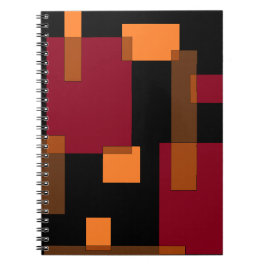 Cuaderno Abstracción geométrica Naranja rojo marrón negro