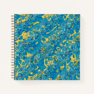 Cuaderno Abstracción gráfica con manchas azules y amarillas