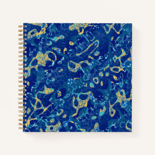 Cuaderno Abstracción gráfica en blanco azul marino y amaril
