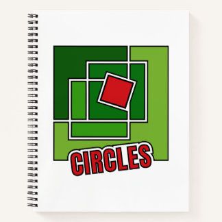 Cuaderno Abstracción verde con cuadrado rojo retorcido