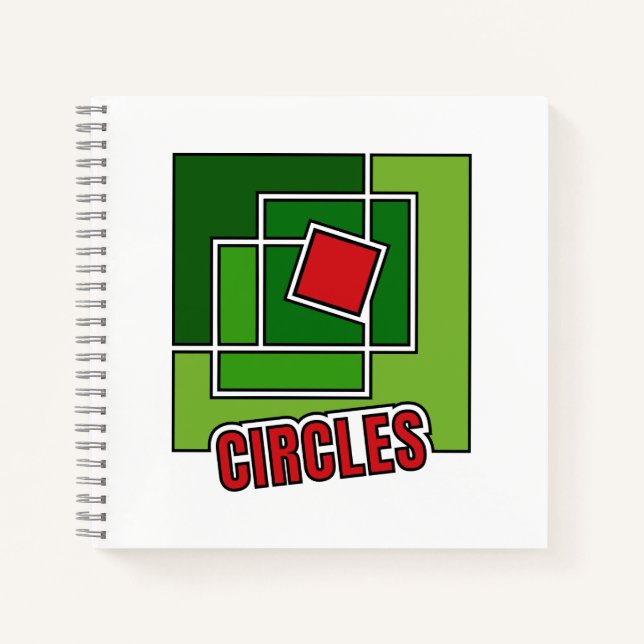 Cuaderno Abstracción verde con cuadrado rojo retorcido (Anverso)