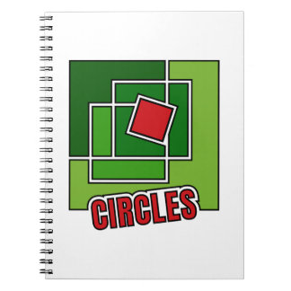 Cuaderno Abstracción verde con cuadrado rojo retorcido