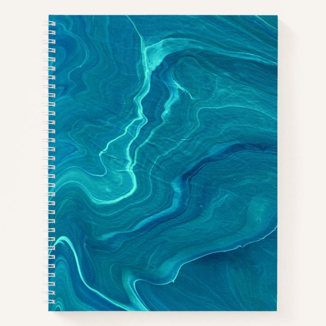 Cuaderno Abstración de mármol del árido verde marino (Anverso)