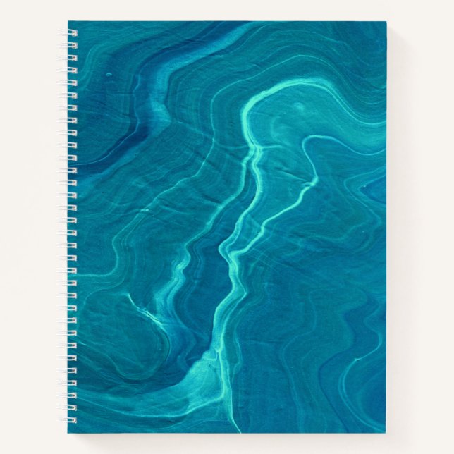 Cuaderno Abstración de mármol del árido verde marino (Anverso)