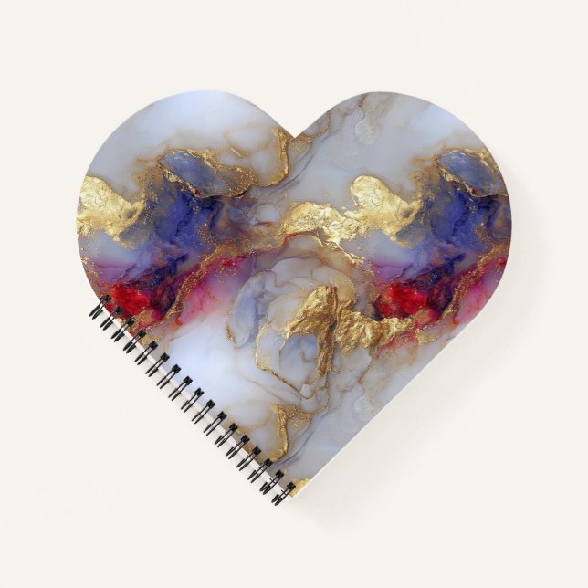 Cuaderno Abstract Alcohol Ink Texture with Gold Accents (Anverso)