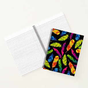 Cuaderno Abstract colorful feather explosion