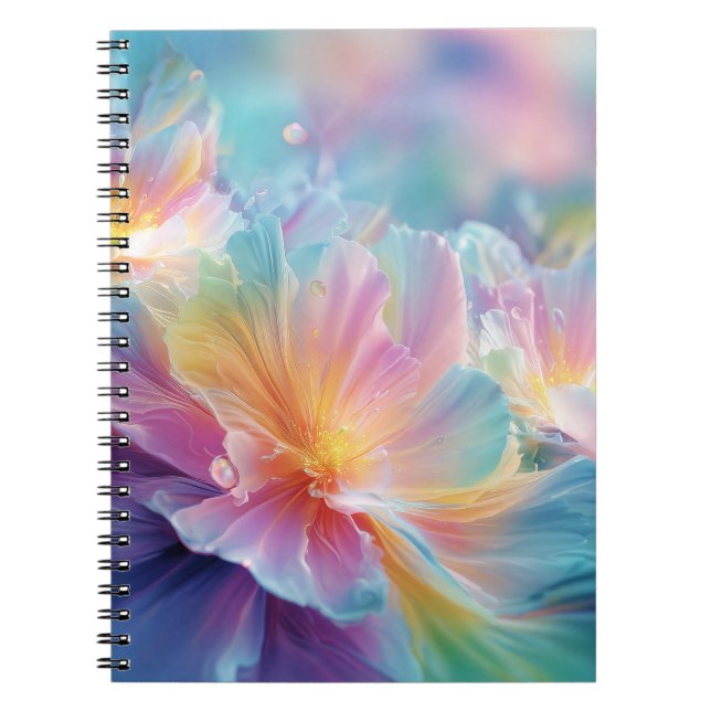 Cuaderno Abstract cosmic floral explosion in pastel (Frente)