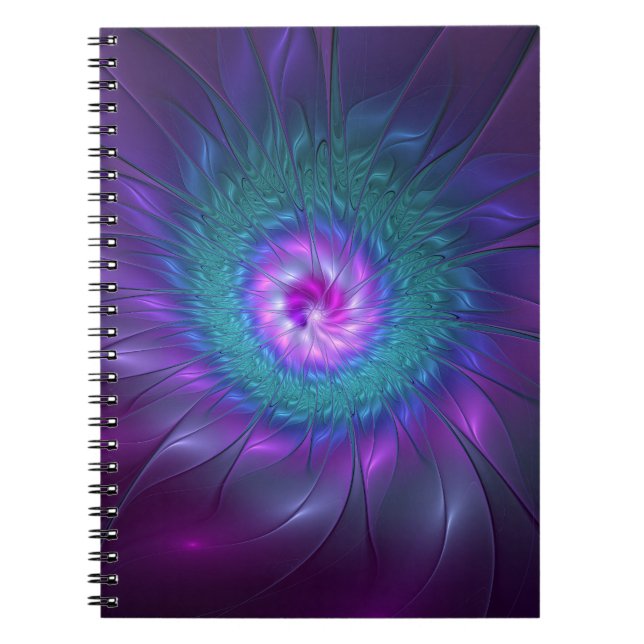 Cuaderno Abstract Floral Beauty Colorful Fractal Art Flower (Frente)