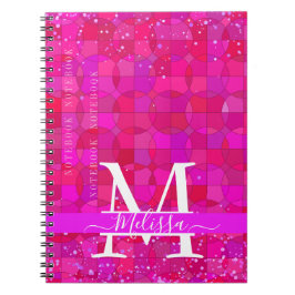 Cuaderno Abstract Fuchsia Red Customizable