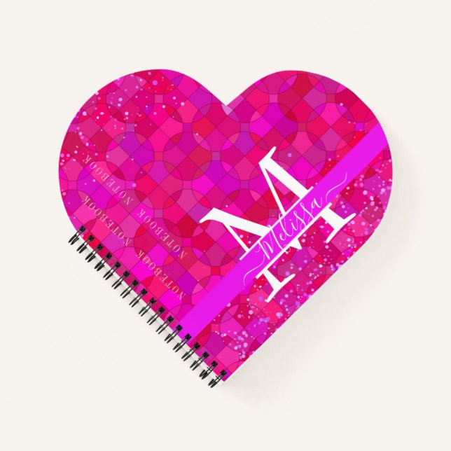 Cuaderno Abstract Fuchsia Red Customizable (Anverso)