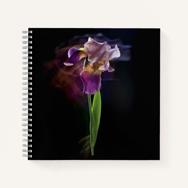 Cuaderno Abstract Iris Flower – Elegant Floral Art (Anverso)