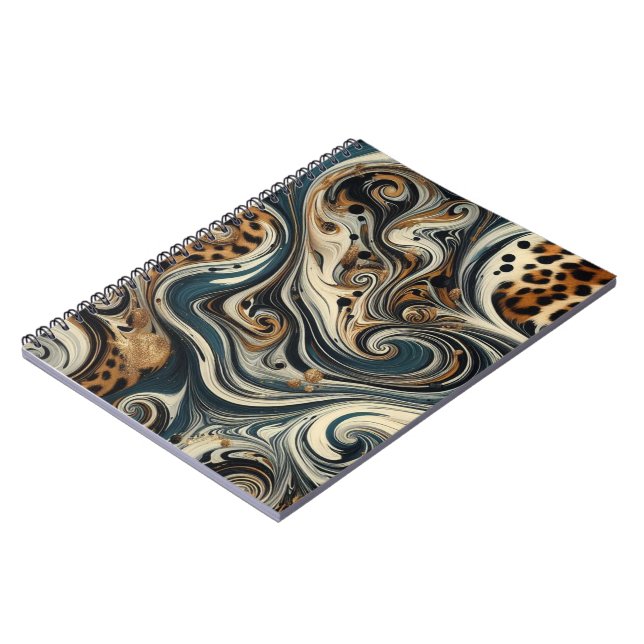 Cuaderno Abstract Leopard Print Swirl (Lado Izquierdo)