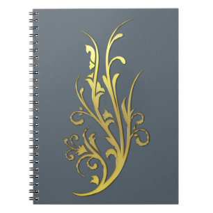 Cuaderno Abstract Luxury Faux Gold Flower