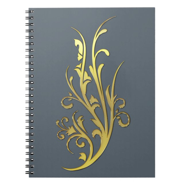 Cuaderno Abstract Luxury Faux Gold Flower (Frente)