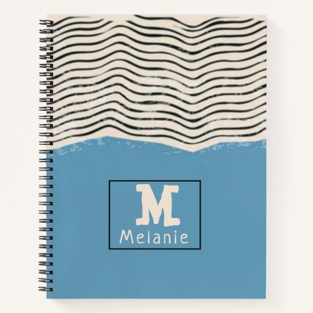 Cuaderno Abstract minimalist artistic lines Monogram (Anverso)
