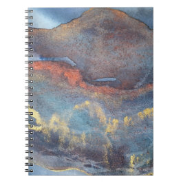 Cuaderno Abstract Navy Blue Gold Watercolor Elegante