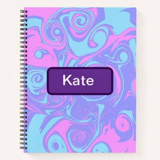 Cuaderno Abstract Pink Blue swirls 