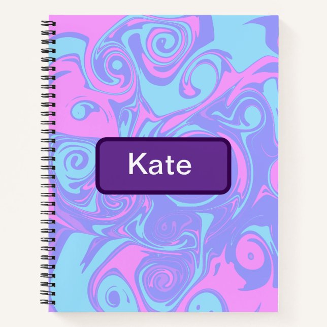 Cuaderno Abstract Pink Blue swirls  (Anverso)