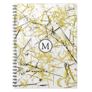 Cuaderno Abstract Scribbles - Mustard and Brown