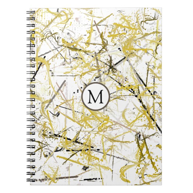 Cuaderno Abstract Scribbles - Mustard and Brown (Frente)
