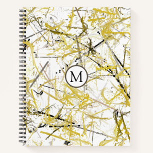Cuaderno Abstract Scribbles - Mustard and Brown