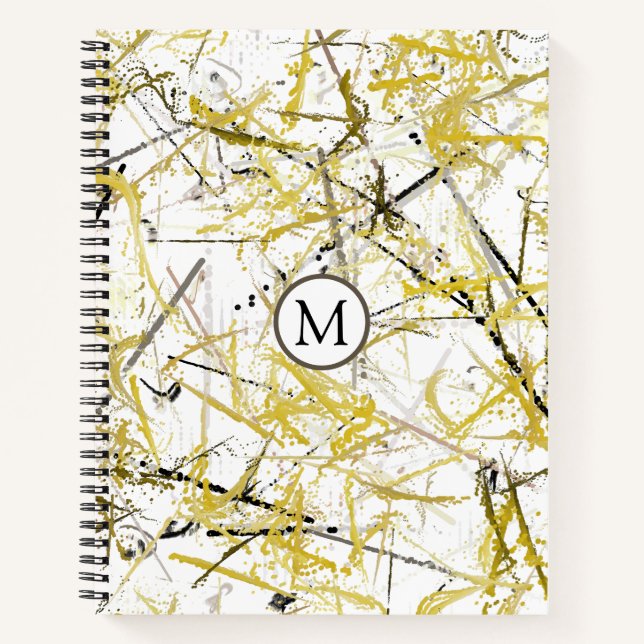 Cuaderno Abstract Scribbles - Mustard and Brown (Anverso)