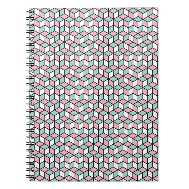 Cuaderno  Abstract Seamless 3d Pattern. Isometric backgroun (Frente)