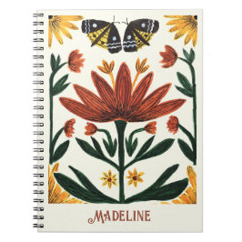 Cuaderno Abstract Symmetrical Flowers and Moths