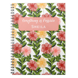 Cuaderno Abstract Watercolour Florals Notebook