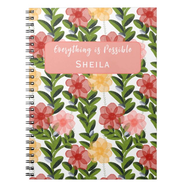 Cuaderno Abstract Watercolour Florals Notebook (Frente)