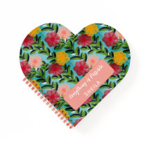 Abstract Watercolour Florals Notebook Blue