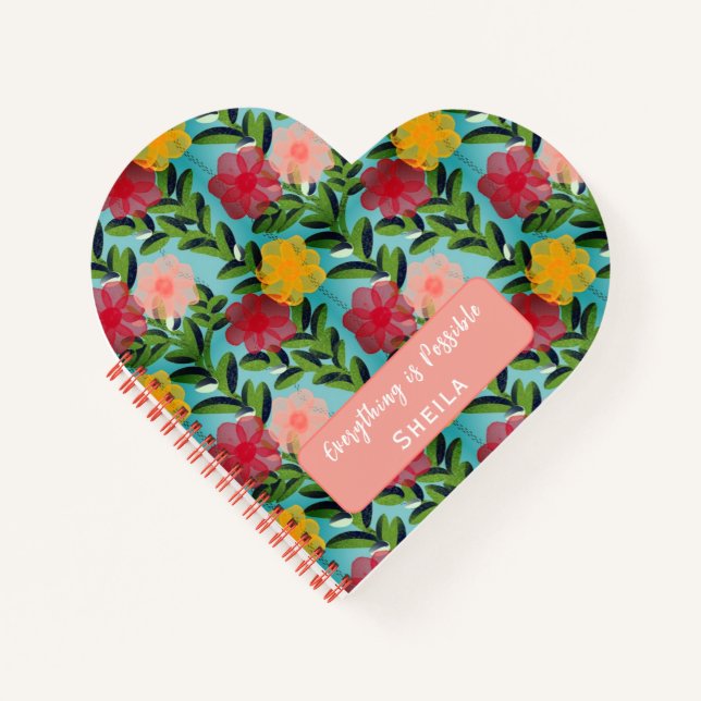 Cuaderno Abstract Watercolour Florals Notebook Blue (Anverso)