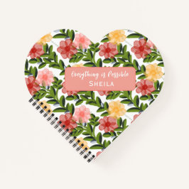 Cuaderno Abstract Watercolour Florals Notebook Clear