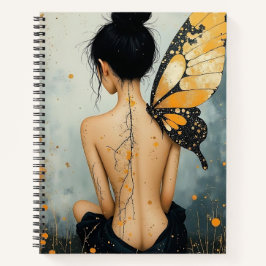 Cuaderno Abstract Whimsical Woman and Butterfly