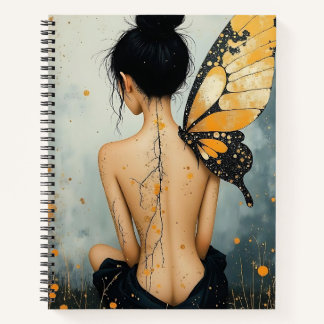Cuaderno Abstract Whimsical Woman and Butterfly