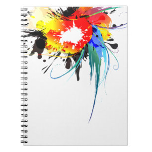 Cuaderno Abstract Wild Parrot Paint Splatters