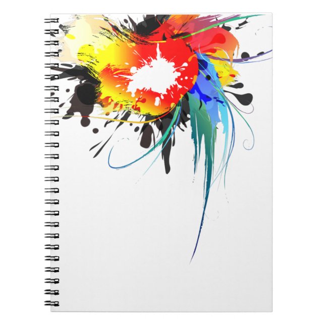 Cuaderno Abstract Wild Parrot Paint Splatters (Frente)