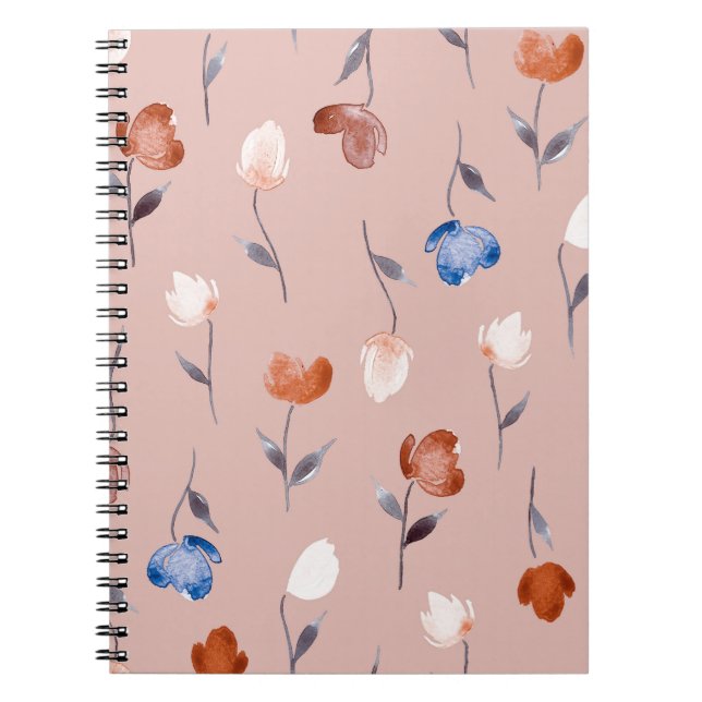 Cuaderno Abstracto Acuarela Floral: Pastel Seamless. (Frente)