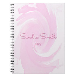 Cuaderno Abstracto Acuarela Pincel rosa Espiral de brotes