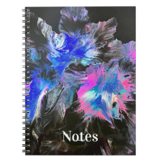Cuaderno abstracto de floración eléctrica con espi