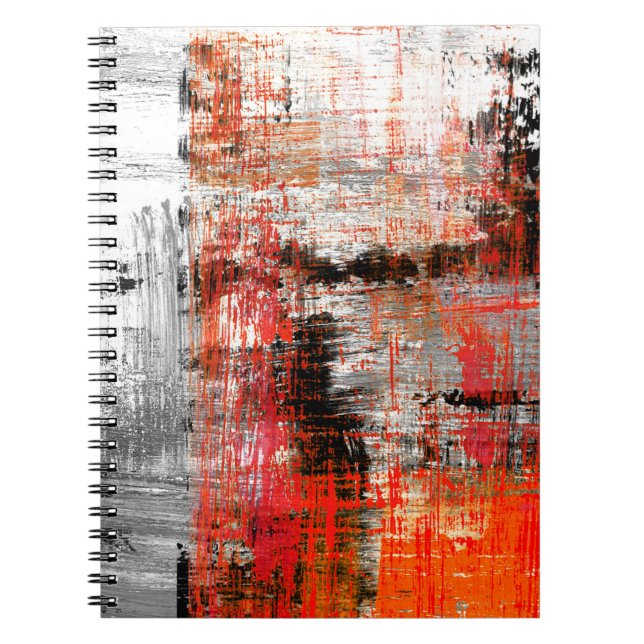 Cuaderno  abstracto de fondo abstracto pintado a mano, arte (Frente)