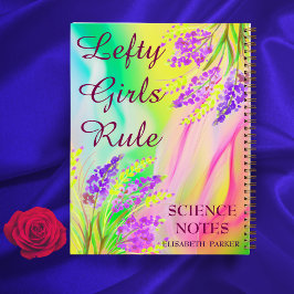 Cuaderno Abstracto De Manos Izquierdistas Con Nombre Floral