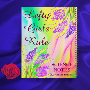 Cuaderno Abstracto De Manos Izquierdistas Con Nombre Floral